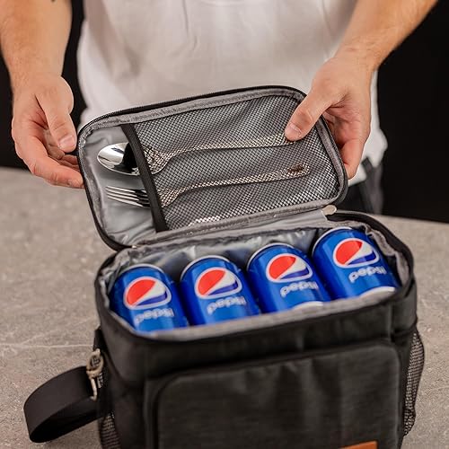 Miniatura 7 de Carrywell No fabricada en China  Bolsa térmica térmica para el almuerzo para hombres y mujeres, transportador de alimentos de lados suaves para el