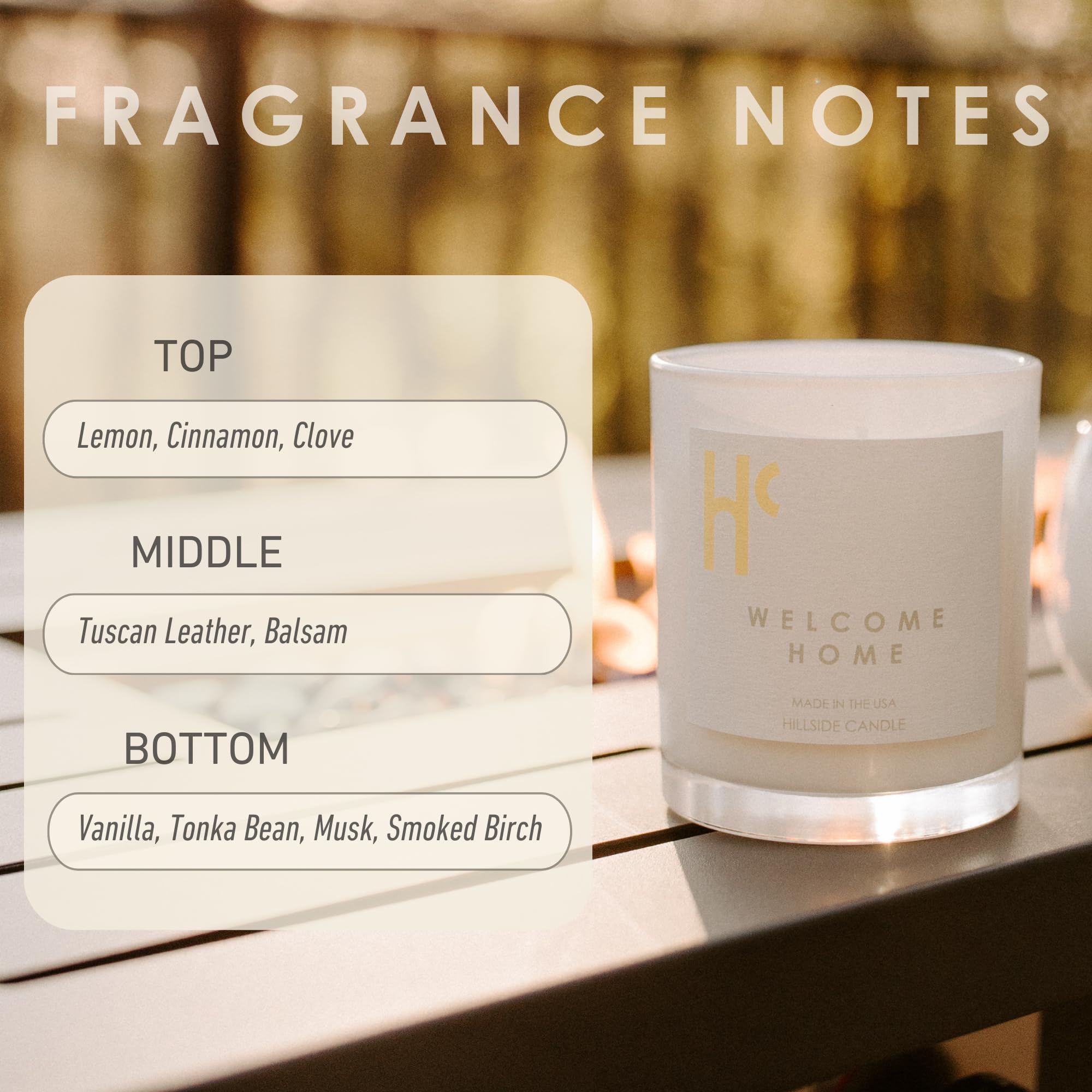 Hillside Candle Welcome Home Single Wick Soy Candles, Luxury Scented Candles for Home - Up to 60 Hour Burn Time, Cruelty-Free Soy Wax Blend - Lemon Fragrance, Notes of Cinnamon & Clove (9 oz)