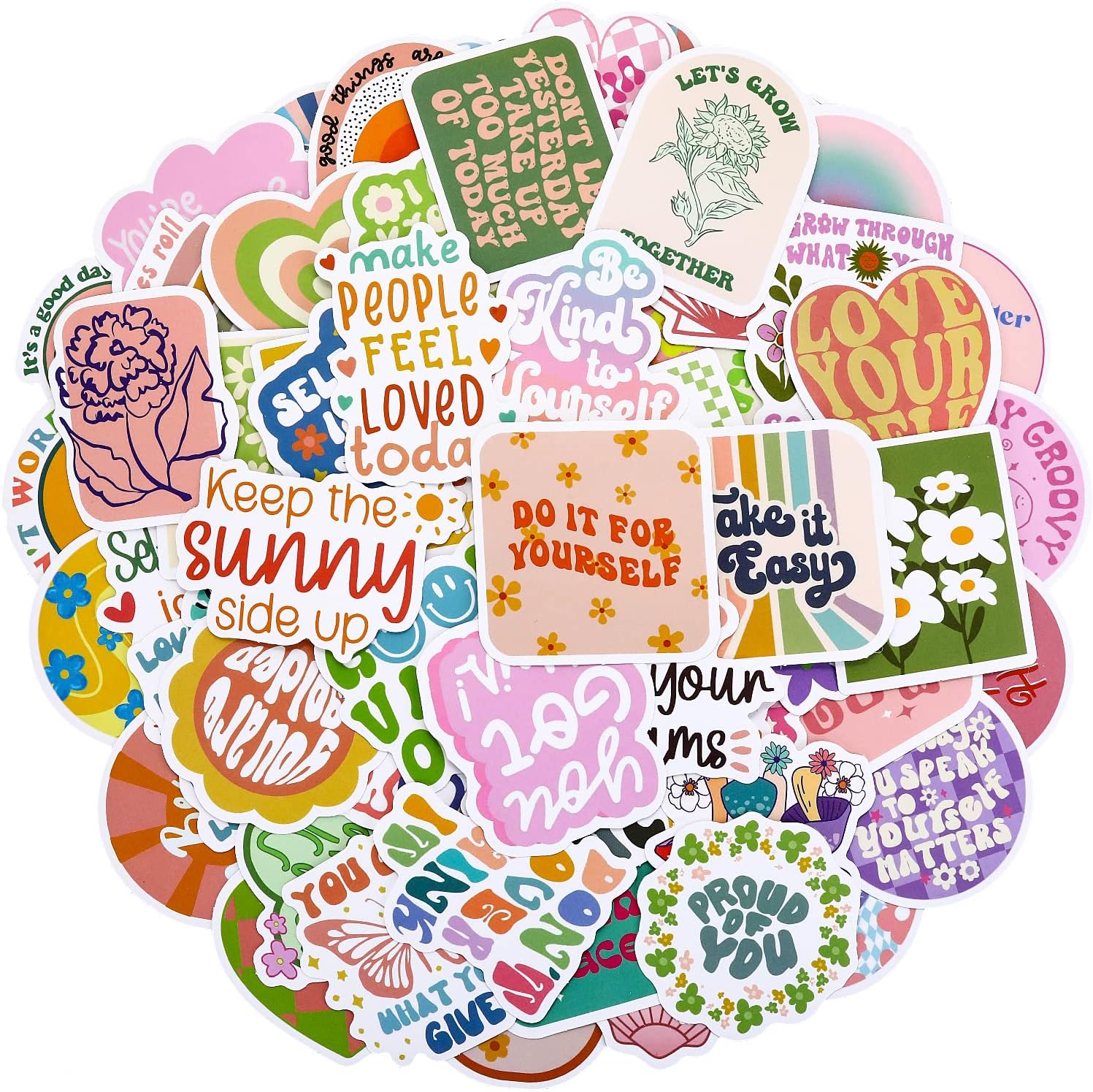 TIESOME Inspirational Stickers,100 Pieces Motivational Stickers Waterproof Positive Laptop Stickers Aesthetic Vinyl Stickers for Scrapbooking Journal Teens Students Adults Teachers Water Bottles