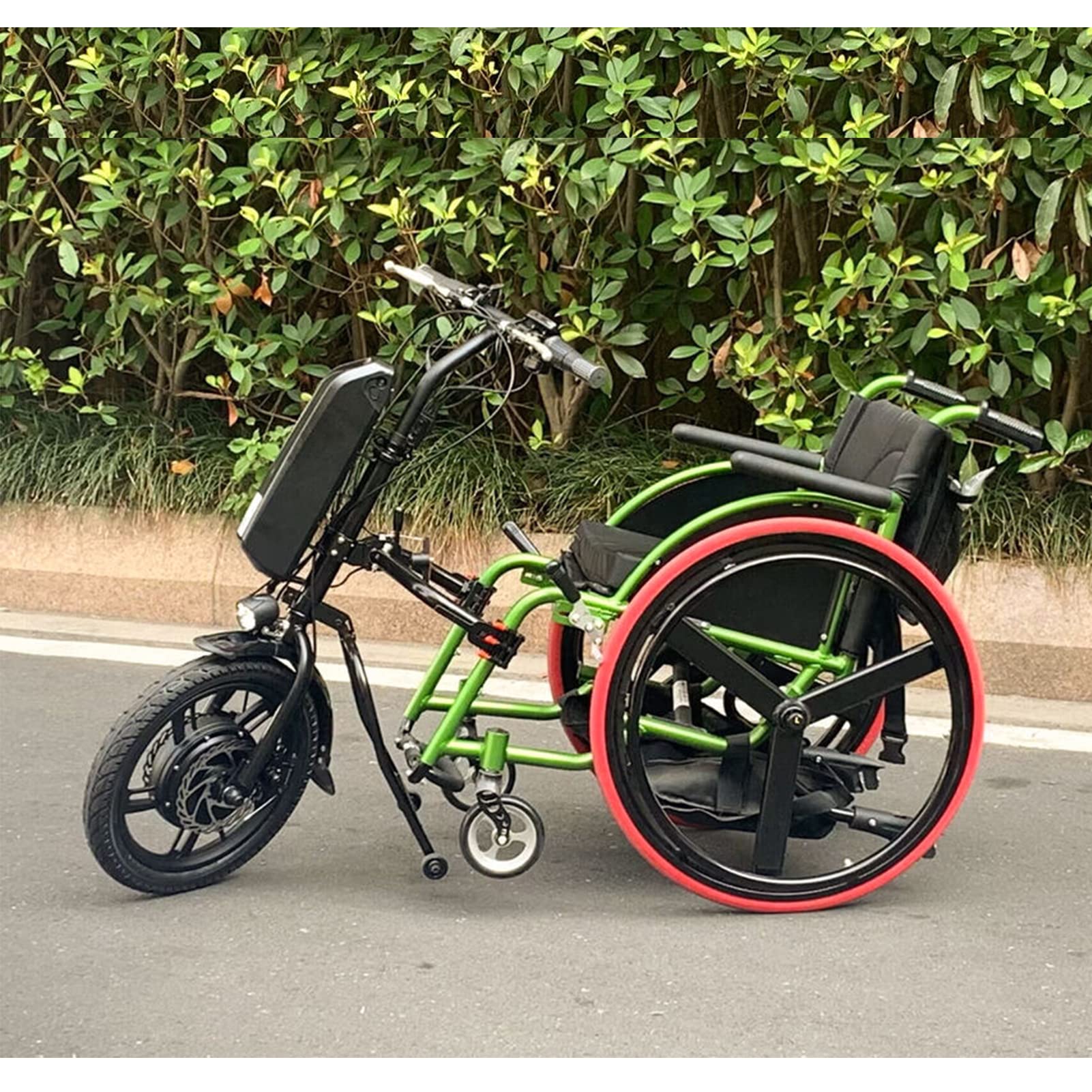 500W Handbike Eléctrica para Silla de Ruedas, Acople Motor para Silla de Ruedas, Convertir Silla de Ruedas Manual en eléctrica con la luz Delantera, 16AH Batería, 16 pulgadas