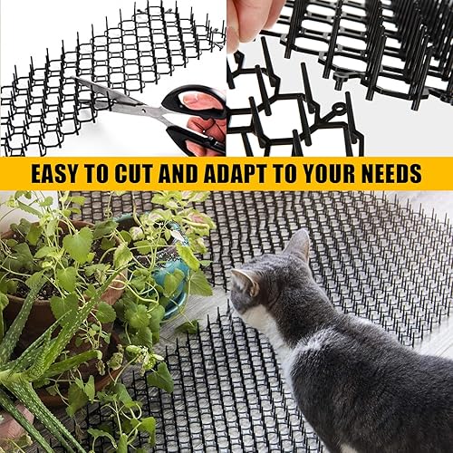 Miniatura 4 de Paquete de 10 alfombrillas para gatos con pinchos, repelentes de gatos, disuasorios, repelentes de gatos, para mantener alejados a los gatos, tapete