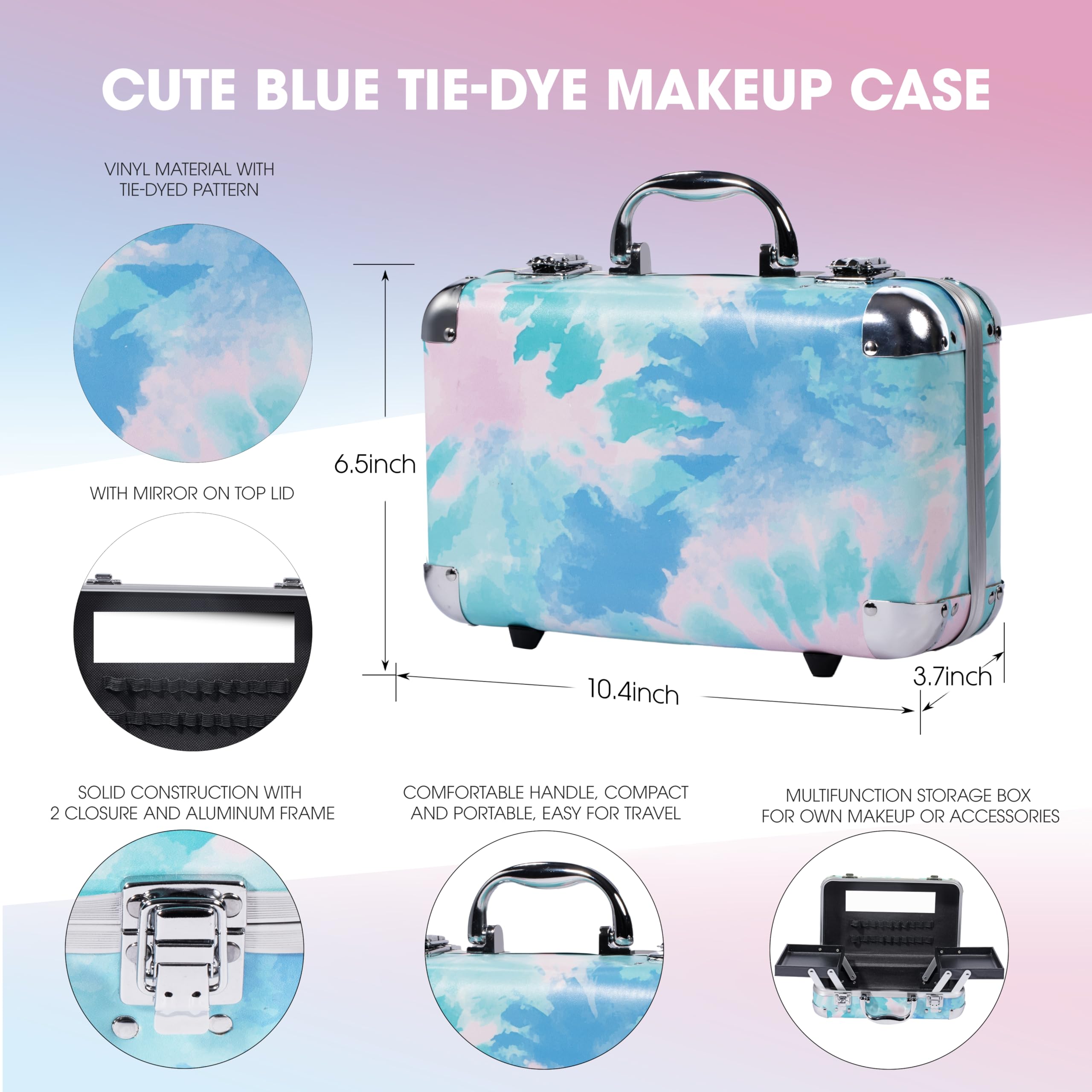 Hot Sugar Teen Makeup Kit, 27-Piece Cosmetic Gift Set for Women with Train Case Eye Shadow Palettes, Blushes, Lip Glosses - Image 2