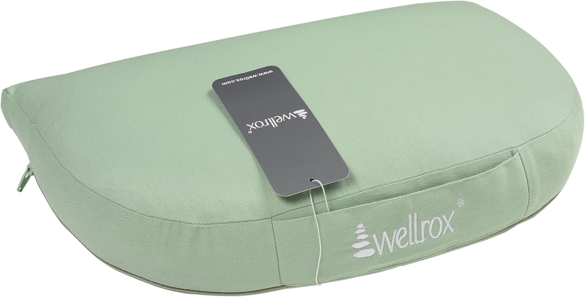 Om Zafu Meditation Pillow - 100% Cotton Filled Yoga Cushion, Zafu, Yoga Cushion, Meditation Pillows for Sitting on Floor, Tall Zafu (Green)