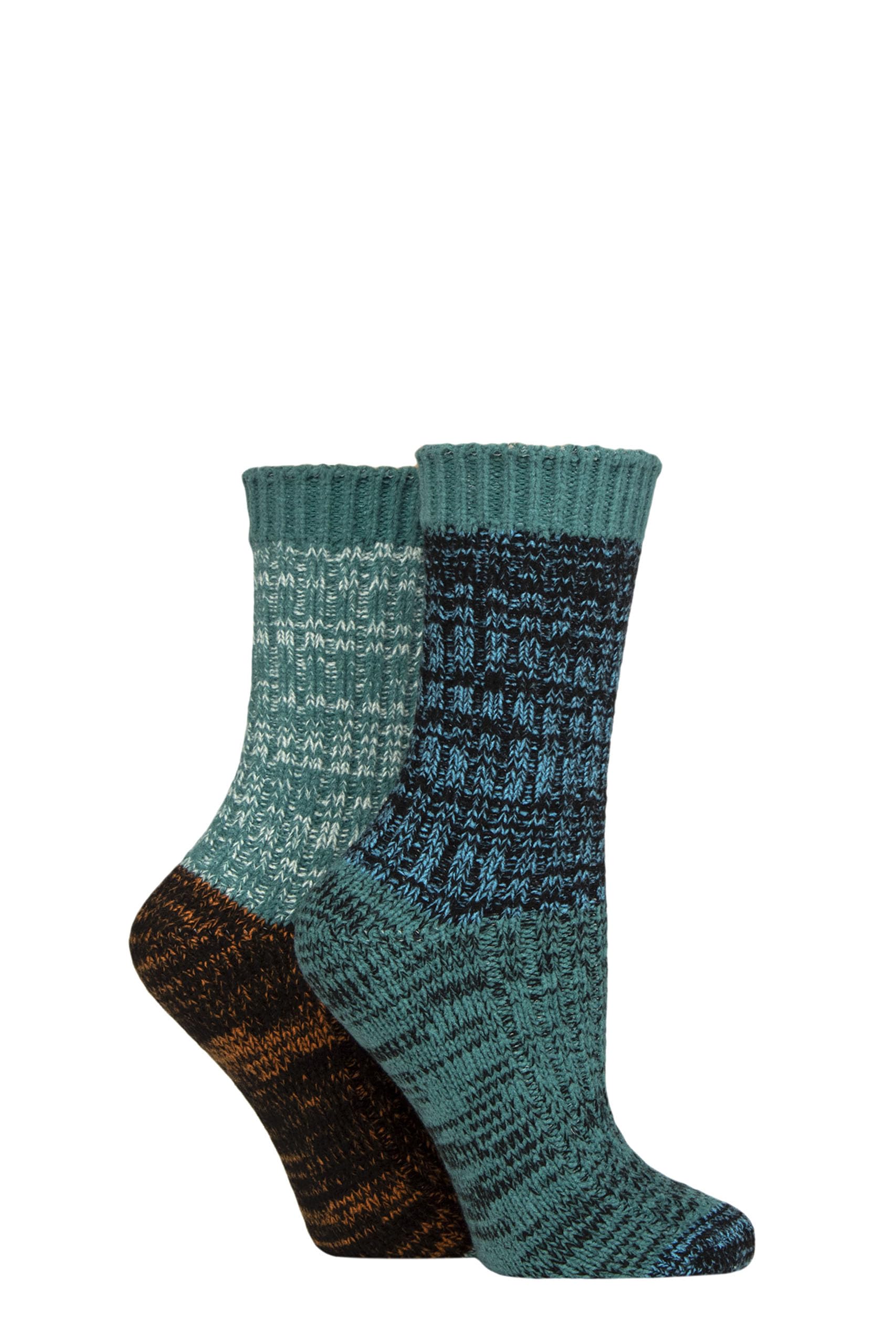 Elle Women's Storm Cosy Soft Chunky Ribbed Plain Boot Socks In A Multipack Of 2 Pairs For Walking, Hiking And Trekking In Assorted Colours Sizes 4-8