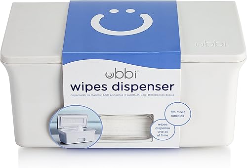 Miniatura 4 de Ubbi Dispensador de toallitas para bebé, estuche de toallitas para bebé, soporte para toallitas para bebés con placa pesada, mantiene las toallitas
