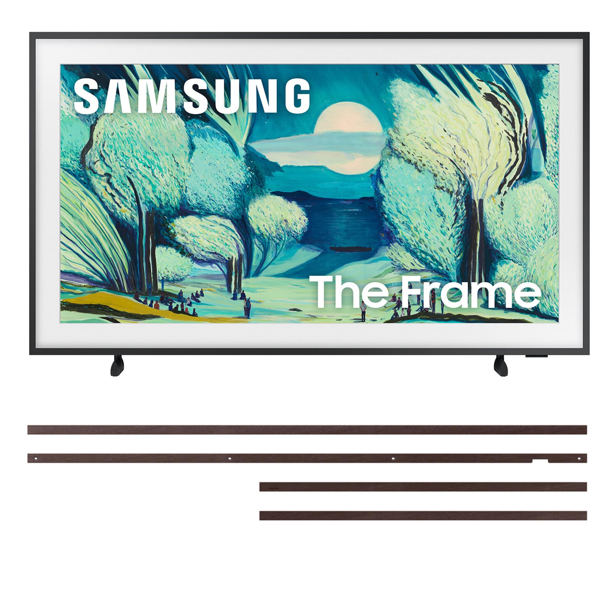Samsung QN50LS03FAFXZA 50 Inch The Frame QLED 4K Art Mode Vision AI Smart TV with a VG-SCFA50BWB Customizable Bezel - Modern Brown (2025)
