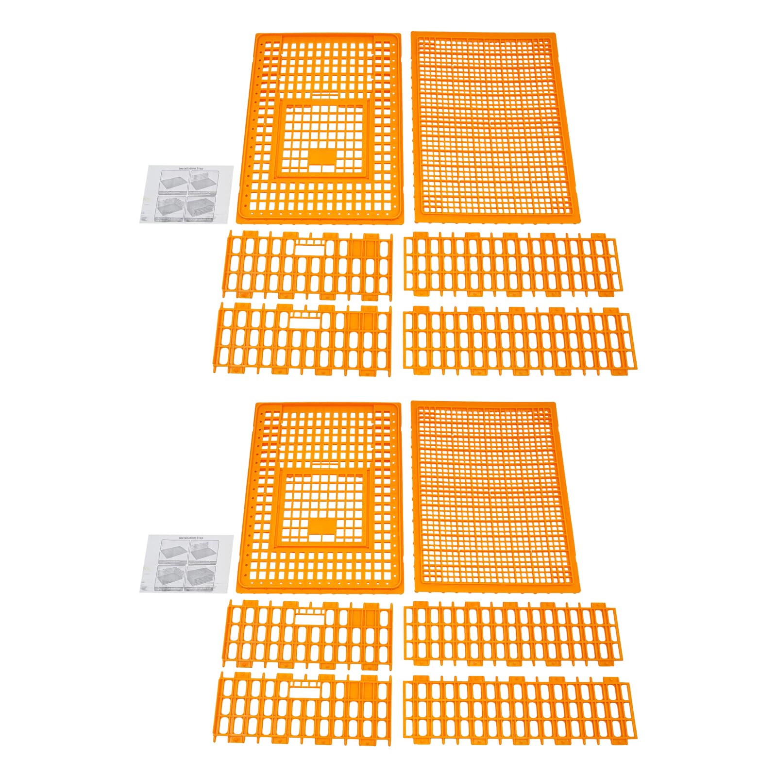 Transportín para aves de corral, 2 unidades, capacidad de carga de 200 kg, para pollo, pájaro, pato, ganso, 77 x 55 x 27 cm