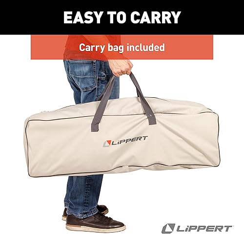 Miniatura 8 de Lippert Sofá plegable Campfire  Arena, alto loft, sofá plegable, soportes para tazas dobles, marco de acero recubierto de energía, tela de poliéster