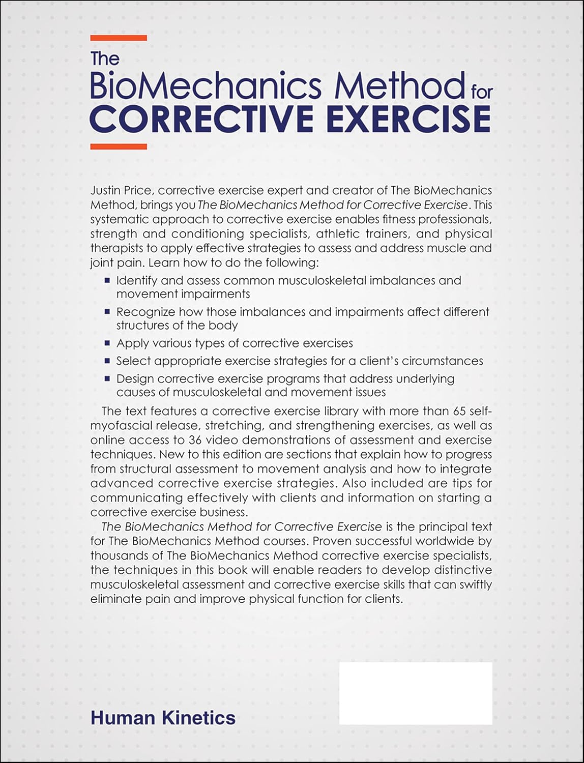The BioMechanics Method for Corrective Exercise      Second Edition
