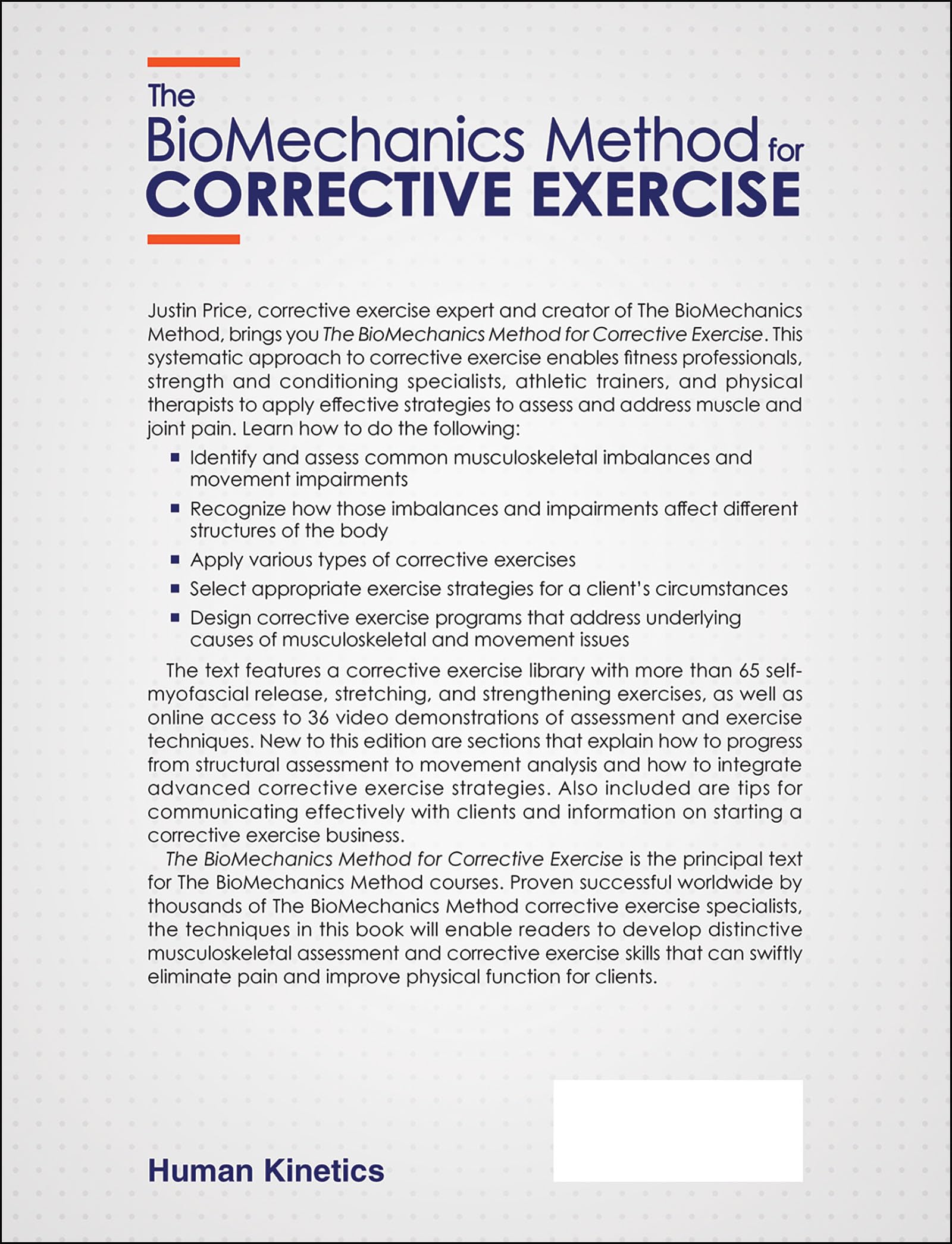 The Biomechanics Method for Corrective Exercise