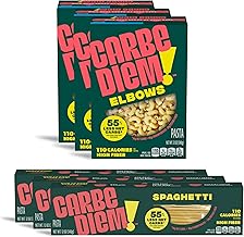 Carbe Diem!, Spaghetti & Elbow Bundle, Lower Net Carb Pasta with Traditional Flavor & Texture, 8 grams of Protein, 55% Fewer Net Carbs & Only 110 Calories Per Serving, 2 Packs of 3
