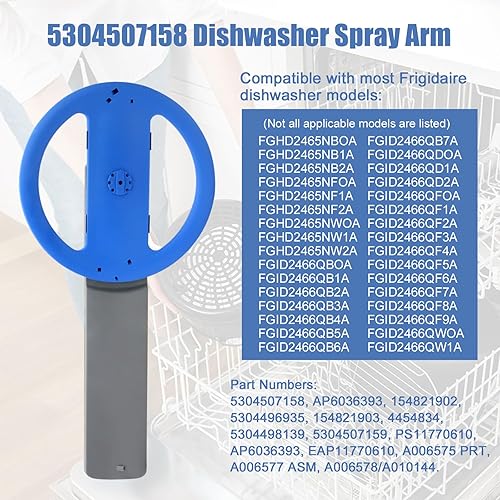 Miniatura 7 de Conjunto de brazo de lavado inferior para lavavajillas 5304507158 actualizado para AP6036393, PS11770610, EAP11770610, A006575 PRT, 154821902,