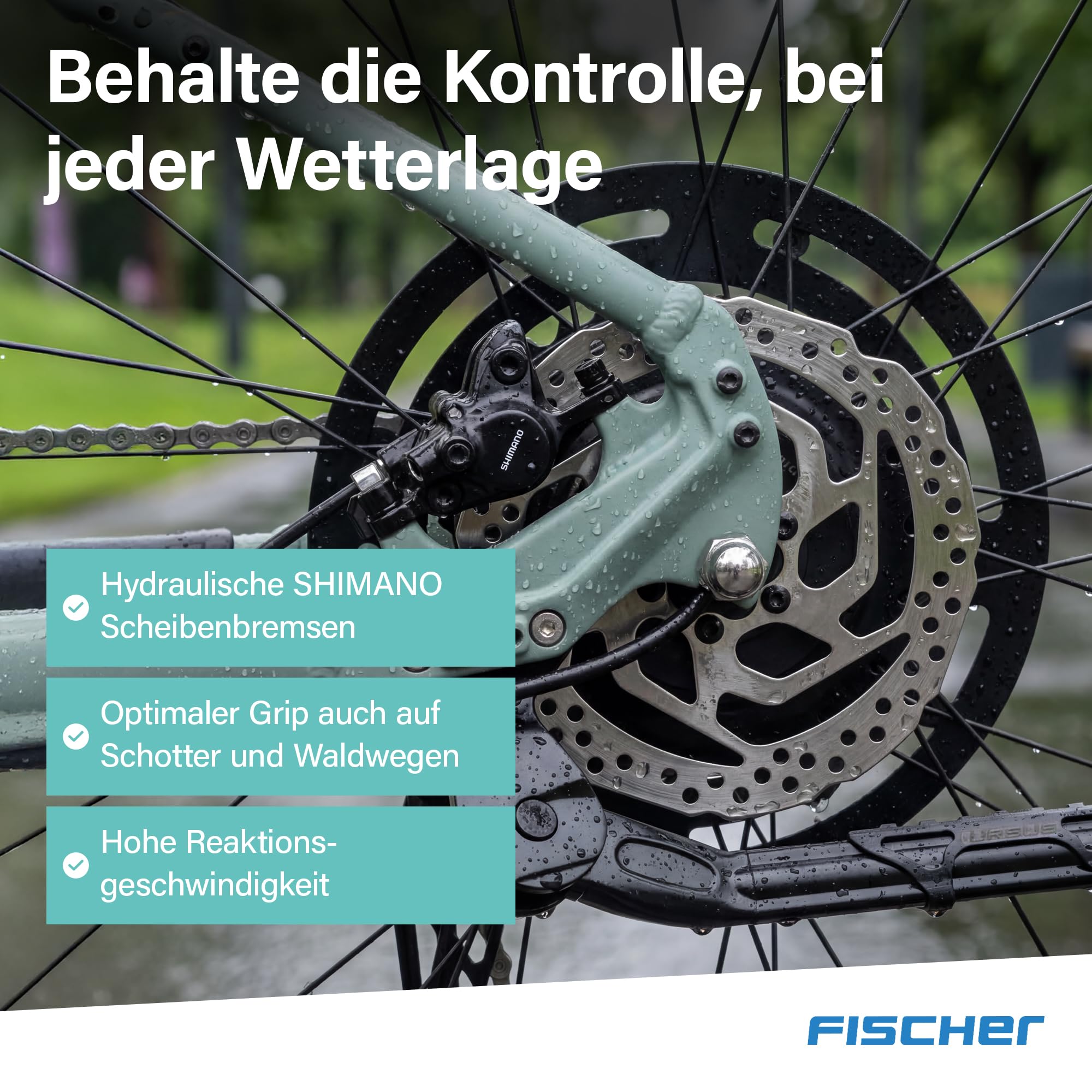 Fischer E-Bike MTB Montis 2.2 Active Elektrofahrrad für Damen und Herren, RH 43, Heckmotor 50 Nm, 48 V Akku