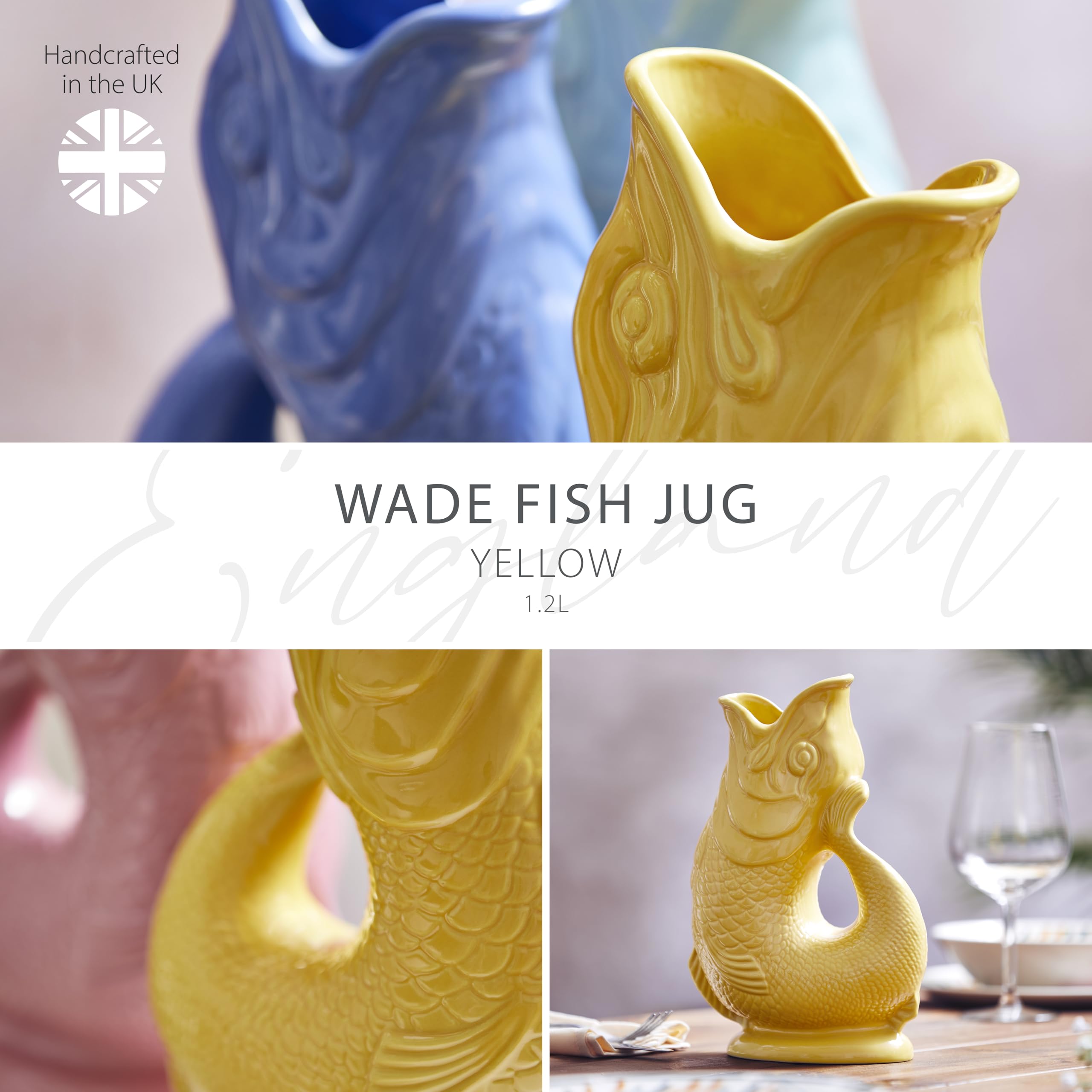 Wade Fish Jug, Handcrafted in Stoke-on-Trent England, Award-Winning Iconic UK Heritage Brand, English Earthenware, 1.2L - Image 3