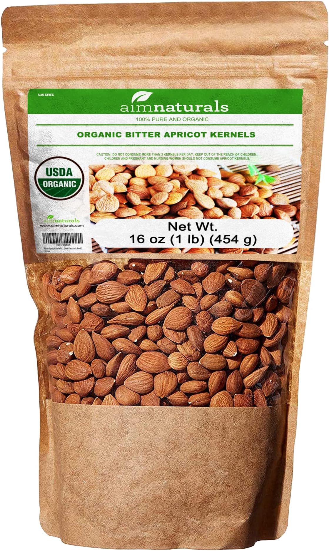 Amazon.com : Bitter Apricot Kernels Organic Raw (1LB) - USDA Organic ...