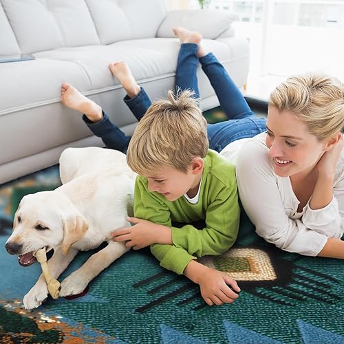 Miniatura 2 de YHSF South West - Alfombra de área nativa americana C318, fácil de limpiar, gruesa, suave, duradera, inspirada en los indígenas tribales americanos,