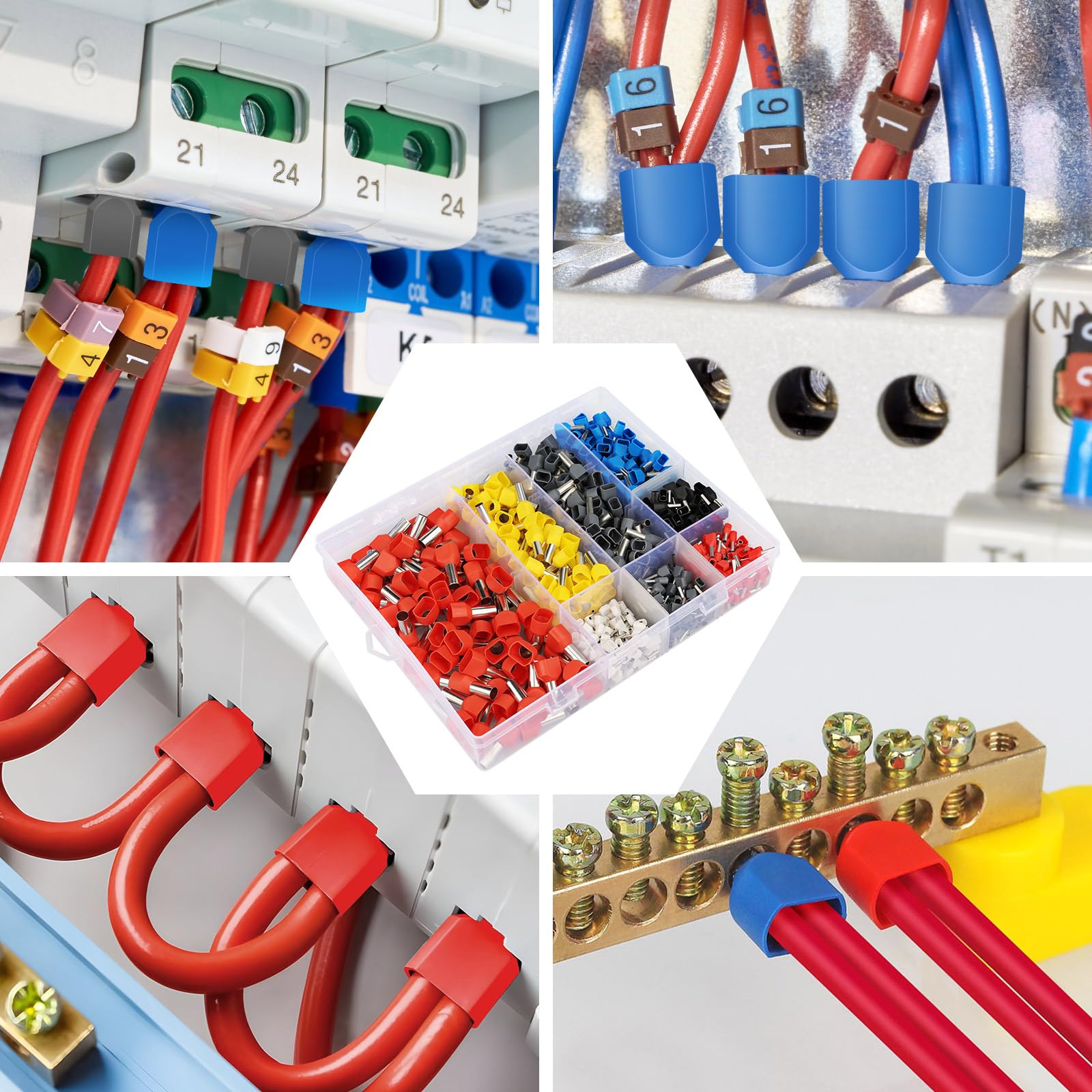 Lytool 0.5-10mm² Doble Terminales Cables Eléctricos, 750 Piezas con 8 Tamaños Conector de Twin Terminales de Férula Gemela Conectores Terminales Electricos Cable Kit