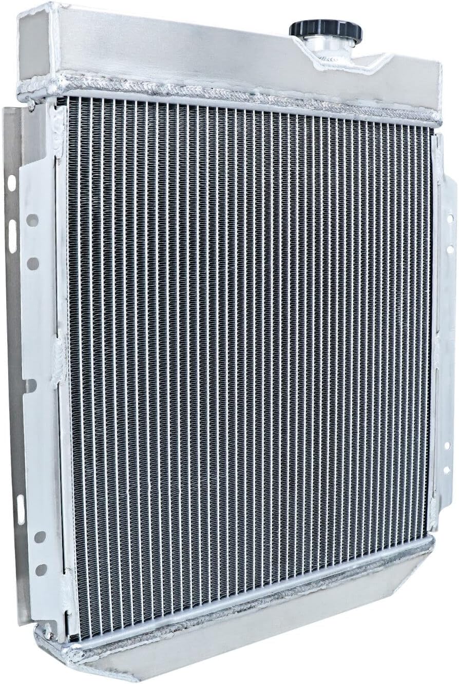 ALLOYWORKS 4 Row All Aluminum Radiator + Shroud Fan + Relay Kit For 1964-1966 Ford Mustang / 1960-1965 Falcon / 1961-1965 Mercury Comet V8 Radiators