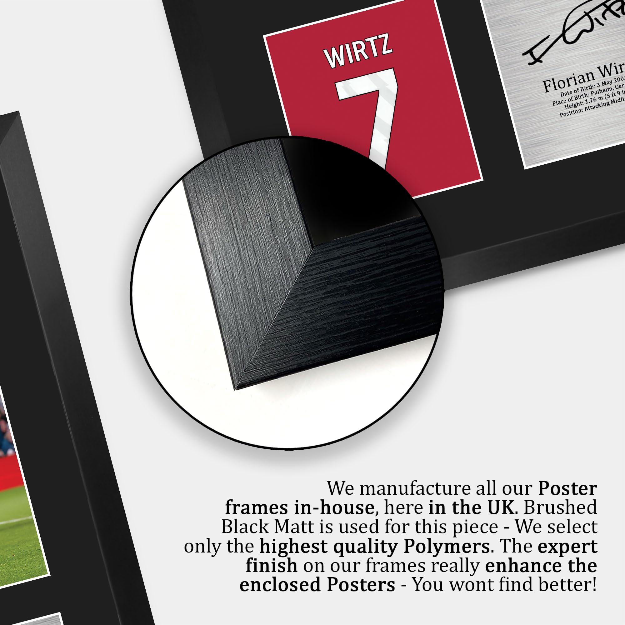 HWC Trading Florian Wirtz Liverpool Geschenke Gedrucktes Signiertes Autogramm Foto für Fußball Anhänger and Fans - A3 Porträt Gerahmt (ID-005454)