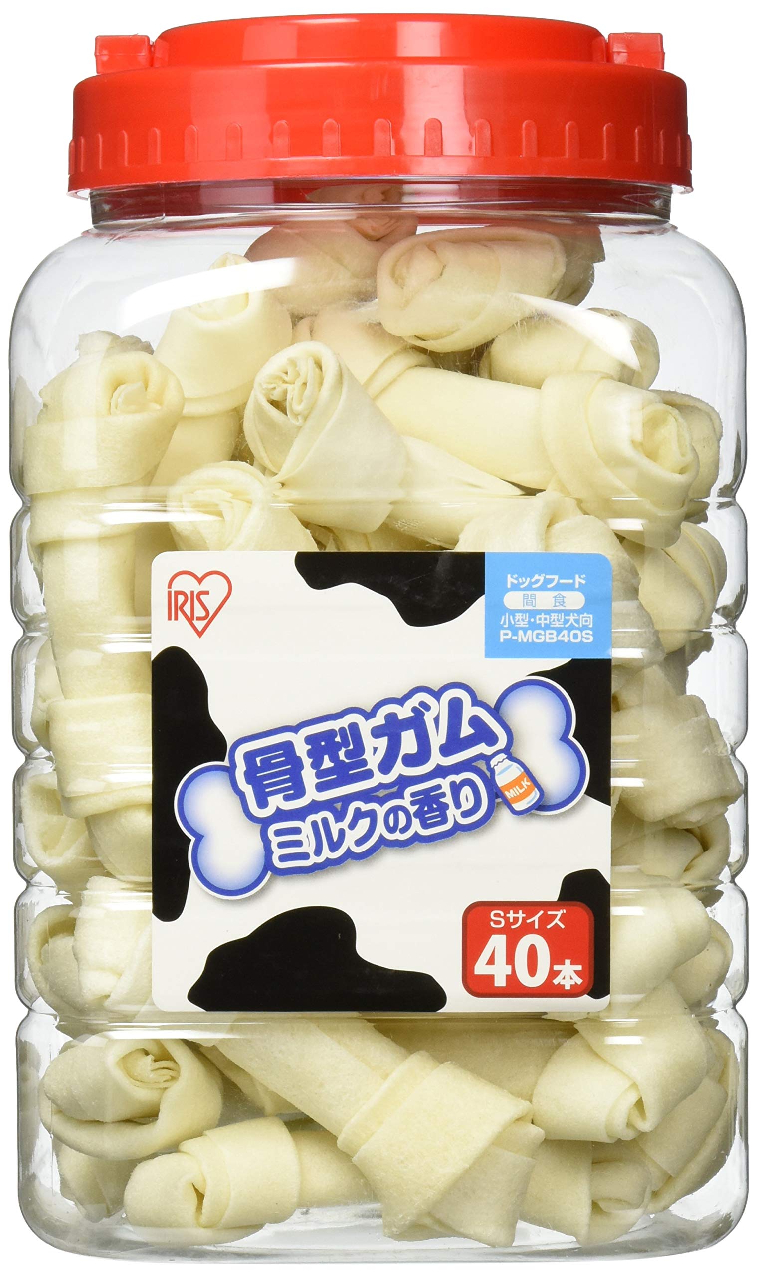 Amazon.co.jp: アイリスオーヤマ 骨型ガム ミルク味 ボトル入りS 40本