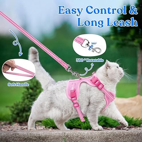 Miniatura 5 de Supet Arnés para gatos y correa para caminar a prueba de escape, arnés ajustable para gatos, arnés para gatos pequeños de fácil control para gatos