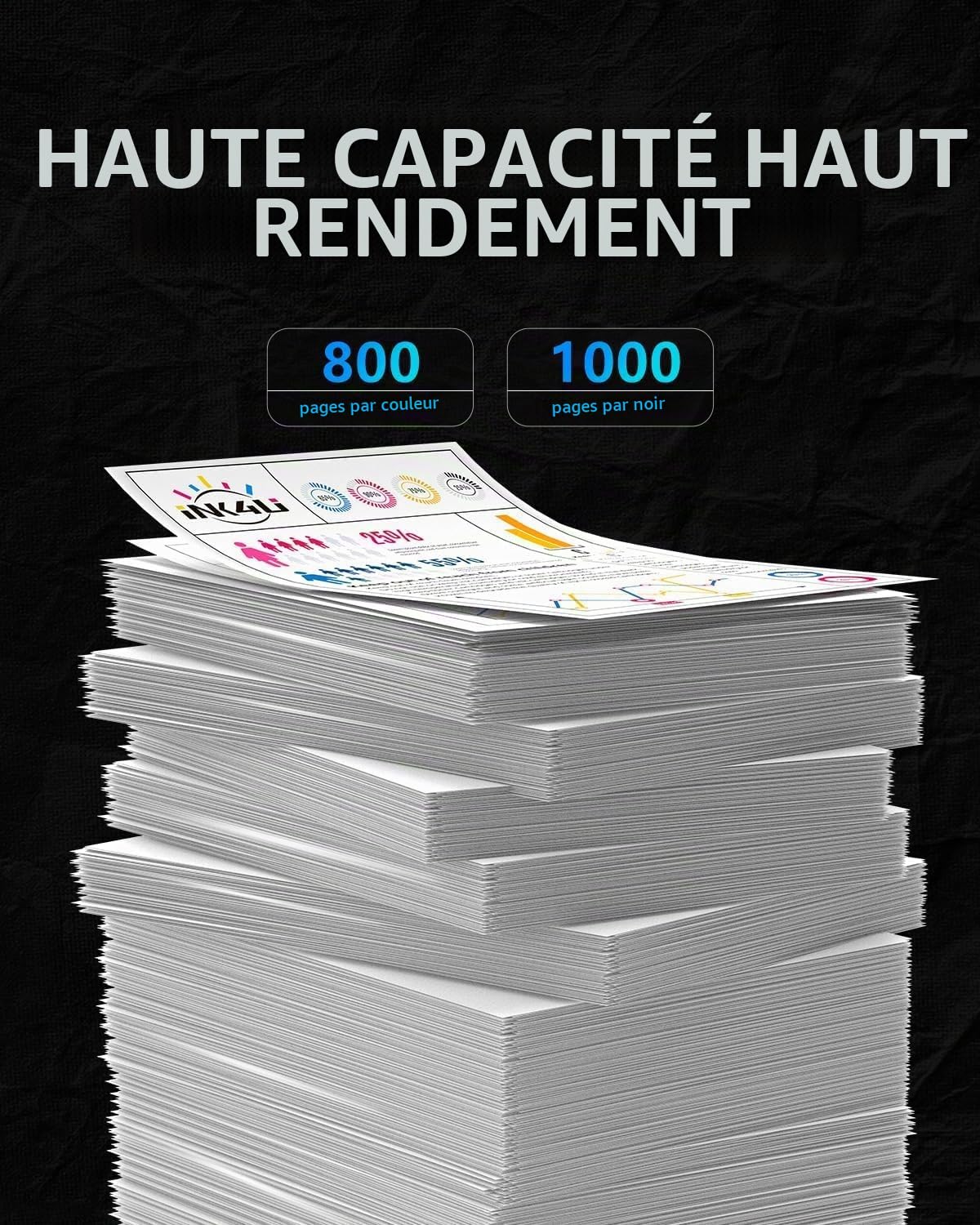 INK4U 924XL Cartouches d'encre Compatibles pour Cartouche Encre HP Office