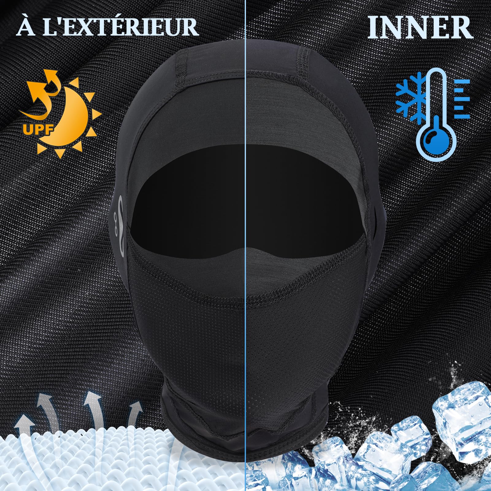Kiiwah Cagoule Moto Ete Respirant Hommes Femmes, Protection UV Balaclava Masque Cyclisme Cagoule Élastique Taille Unique pour Le Vélo Activités de Plein Air - 3