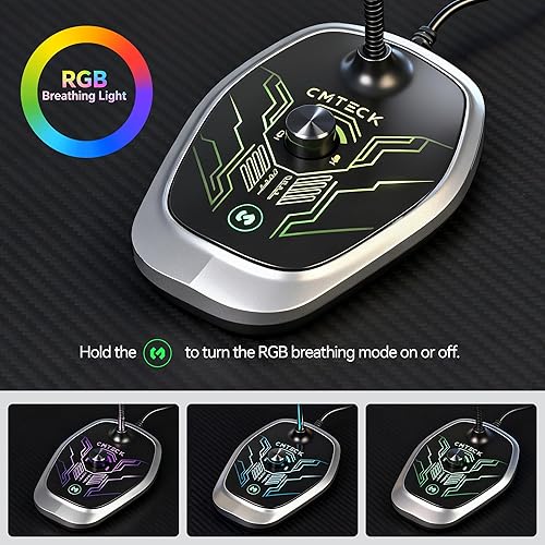 Miniatura 6 de CMTECK Micrófono USB para computadora, grabación con cancelación de ruido, micrófono de escritorio para PCportátil, para chat en línea, estudio en