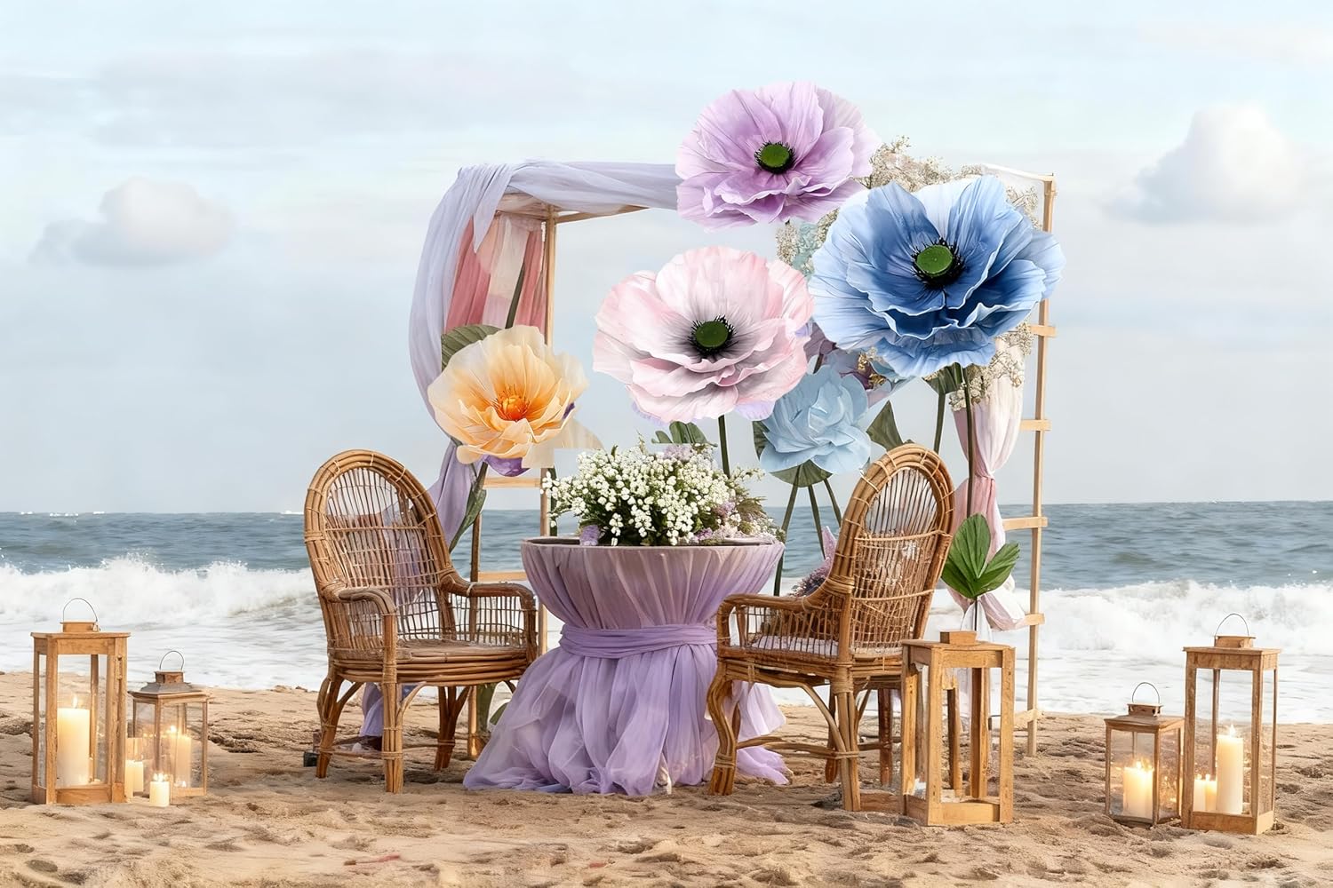 Giant Artificial Flower Wall Backdrop, Big Flowers for Decorations, Oversized Wall Decor for Wedding, Garden Party, Easter Home Decor Birthday Events (Pink)