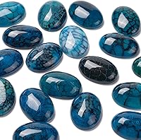 Vista 21 de Crafans Flat Back Gemstone Oval Cabochons Natural Stone Cabochons Healing Power Stone Chakra Crystal for Crafts DIY Jewelry Making Supplies
