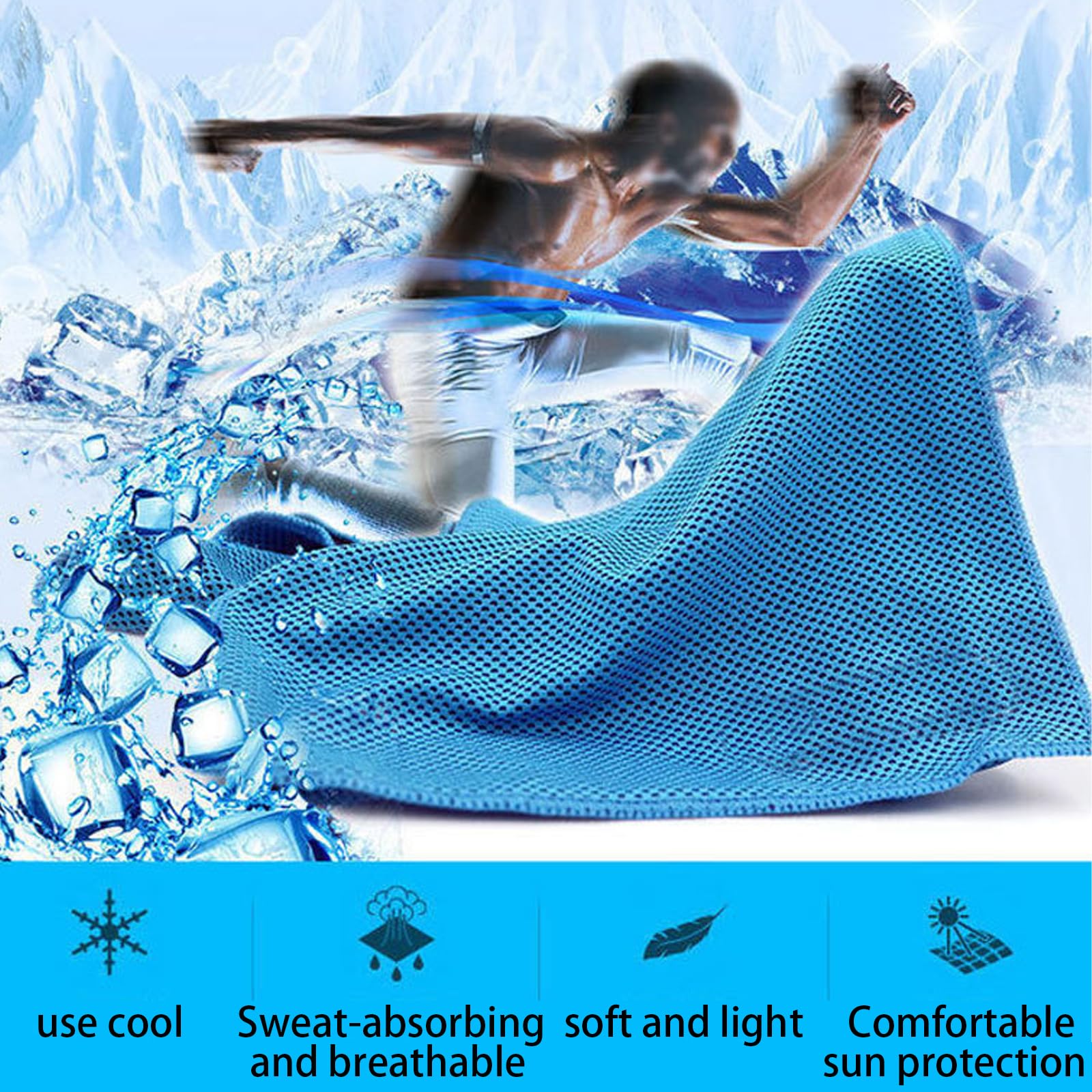 ZEACCT Asciugamani Rinfrescanti - 4 Pezzi Microfibra Per Palestra, Sport E Estate | Effetto Ghiaccio Istantaneo - Foto 11