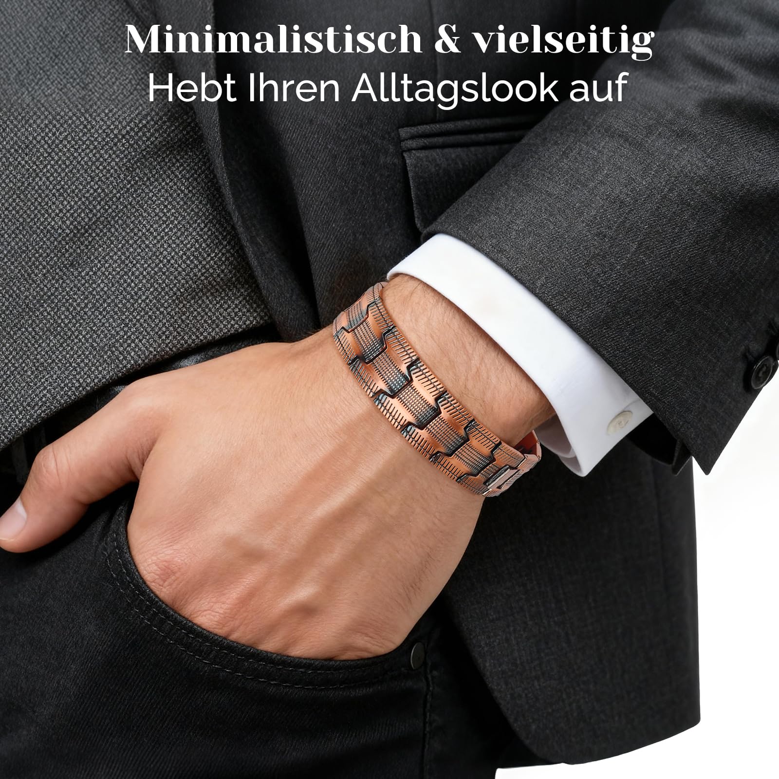 Pulsera magnética para hombre de doble fila de titanio, imanes ultrafuertes, con herramienta de ajuste y caja de regalo