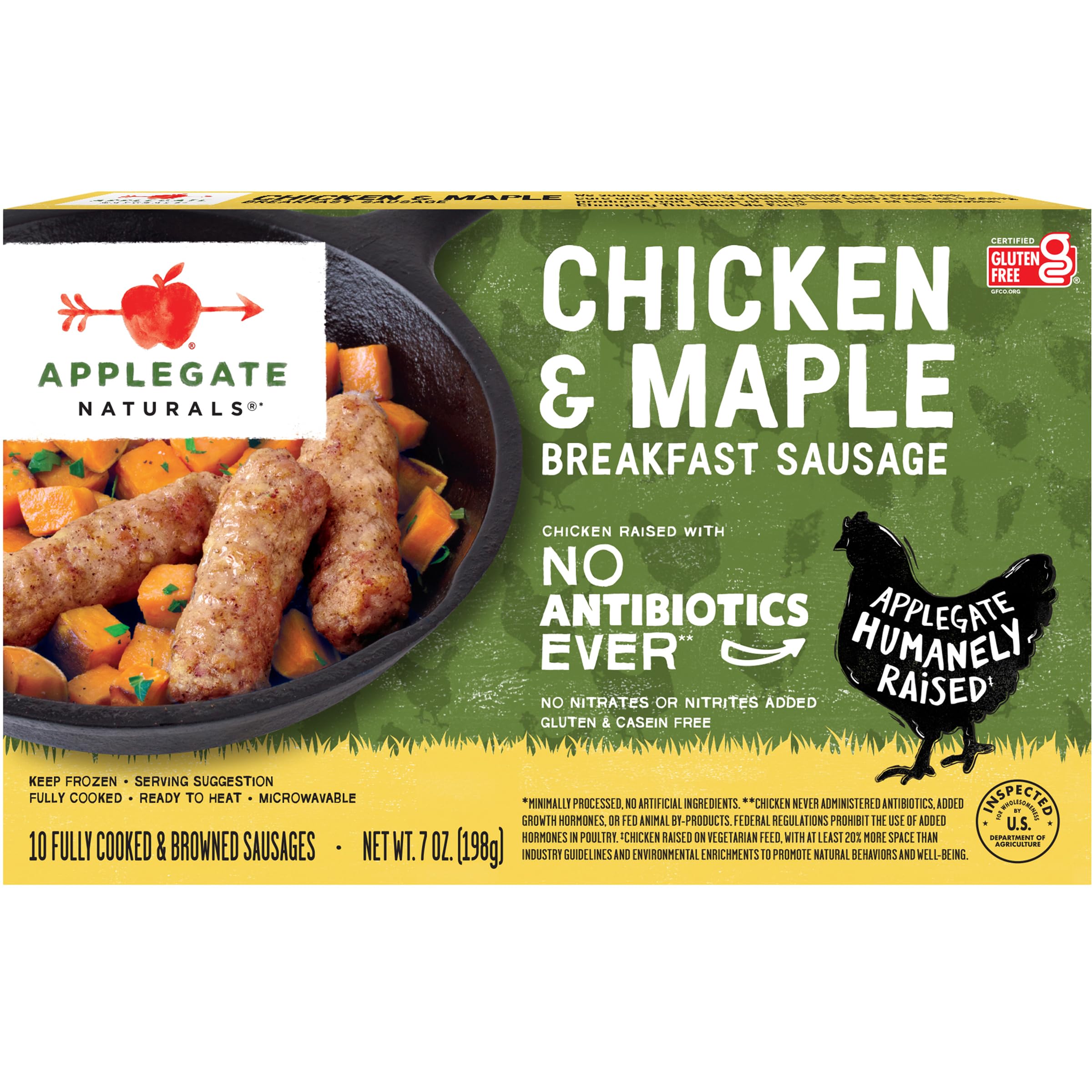 Applegate, Natural Chicken & Maple Breakfast Sausage Links, 7 oz (Frozen)