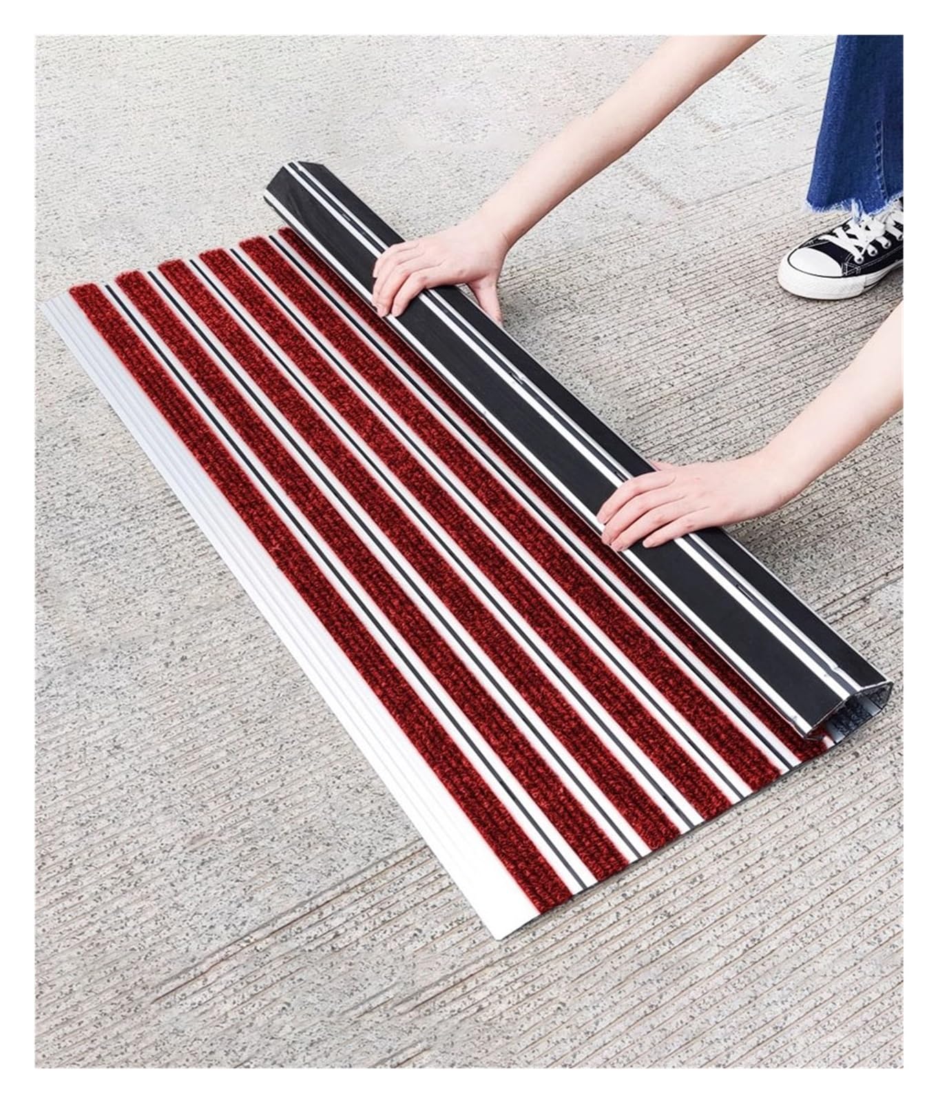 Tapis de sol en aluminium entrée extérieure paillasson de porche gratte-pieds patio