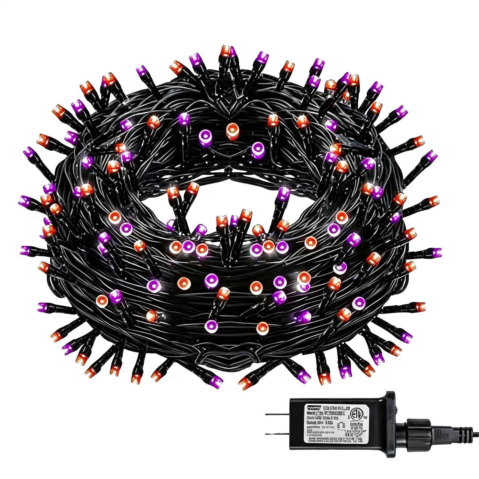 Cadena de Halloween exterior enchufable de 22m con 200 luces LED impermeables 8