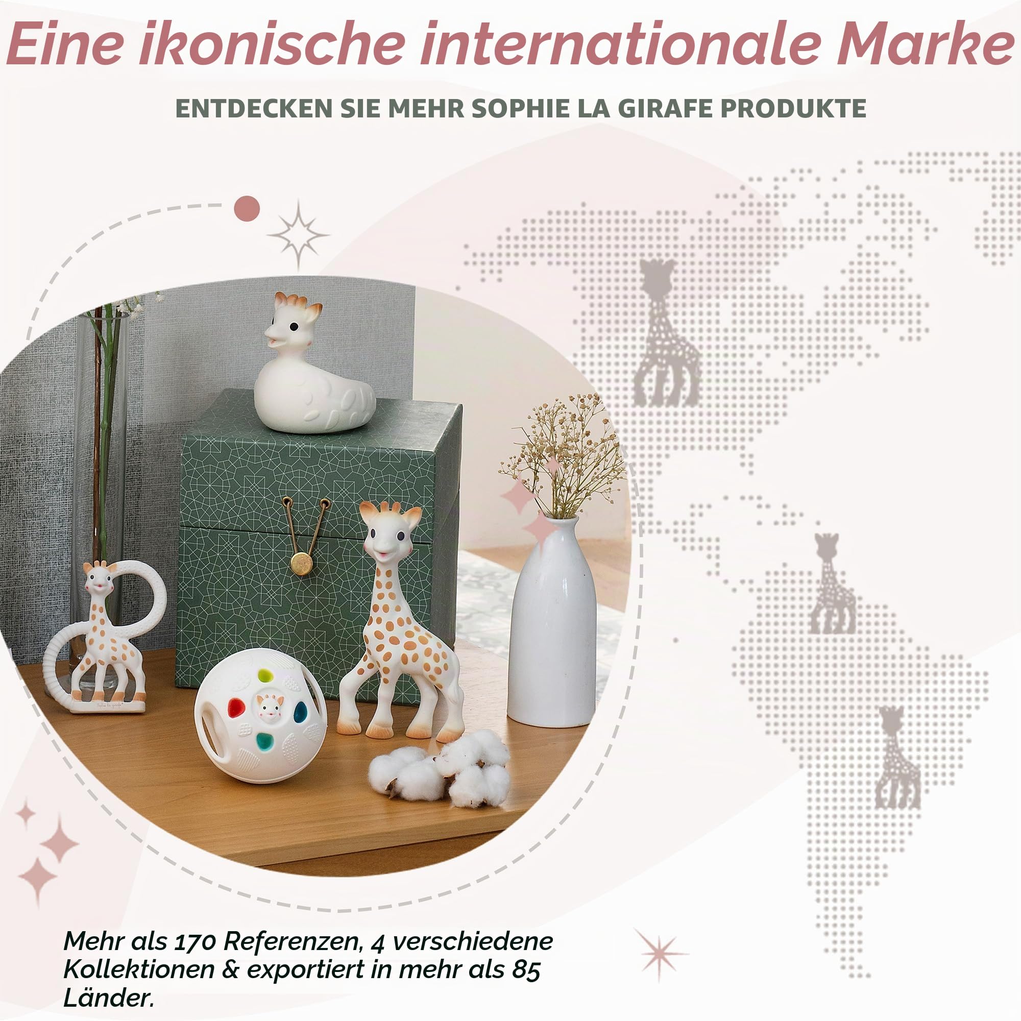 Sophie la Girafe Sophiesticated Baby-Geburtsset für Babys ab der Geburt | Spielzeug und multifunktionale Windel | 100% Naturkautschuk | personalisierbare Geschenktasche und -karte | Geschenkidee