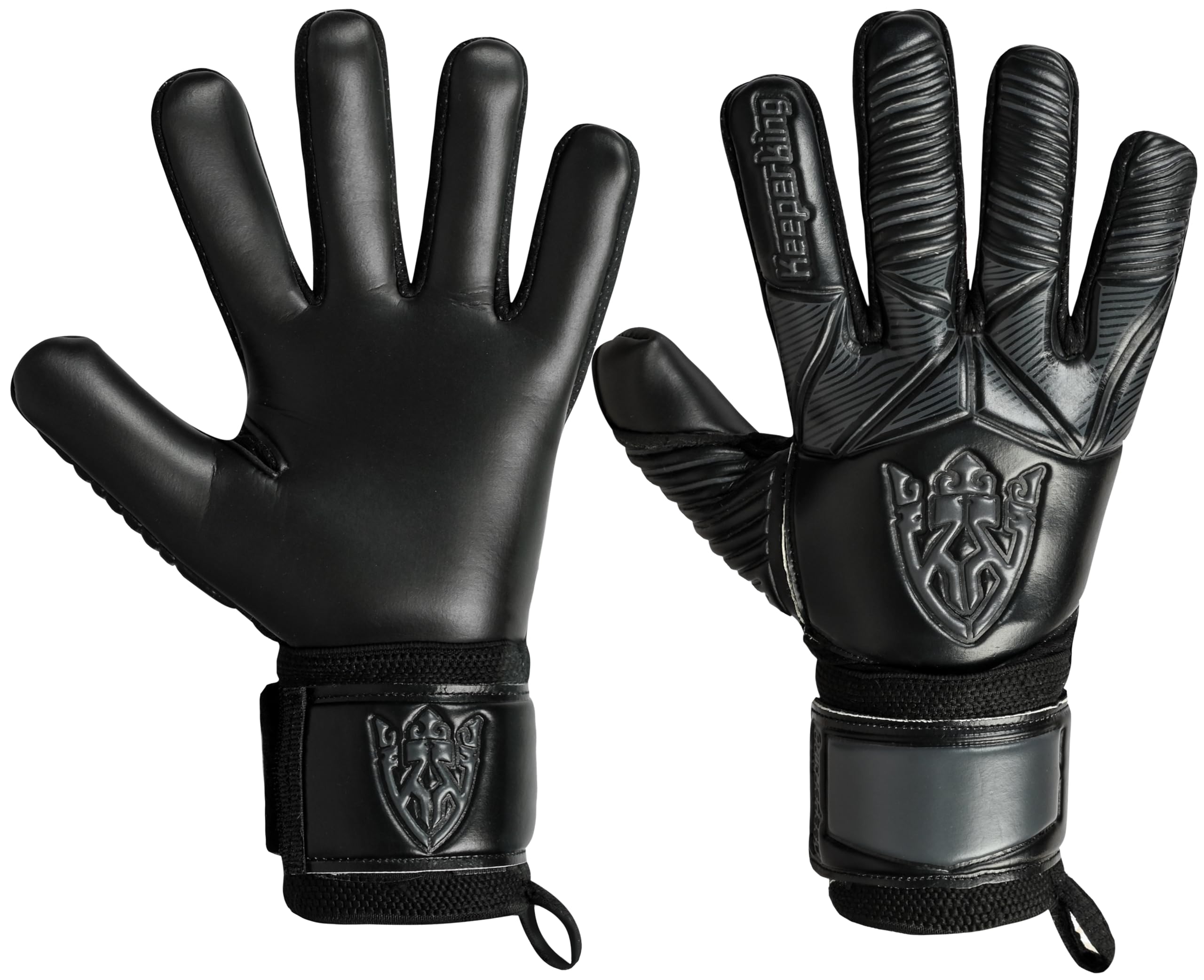 Keeperking Torwarthandschuhe Kinder Jugend Erwachsene Fußballhandschuhe ohne fingersave 4mm Vorhand Lange haltbar Latex Unisex