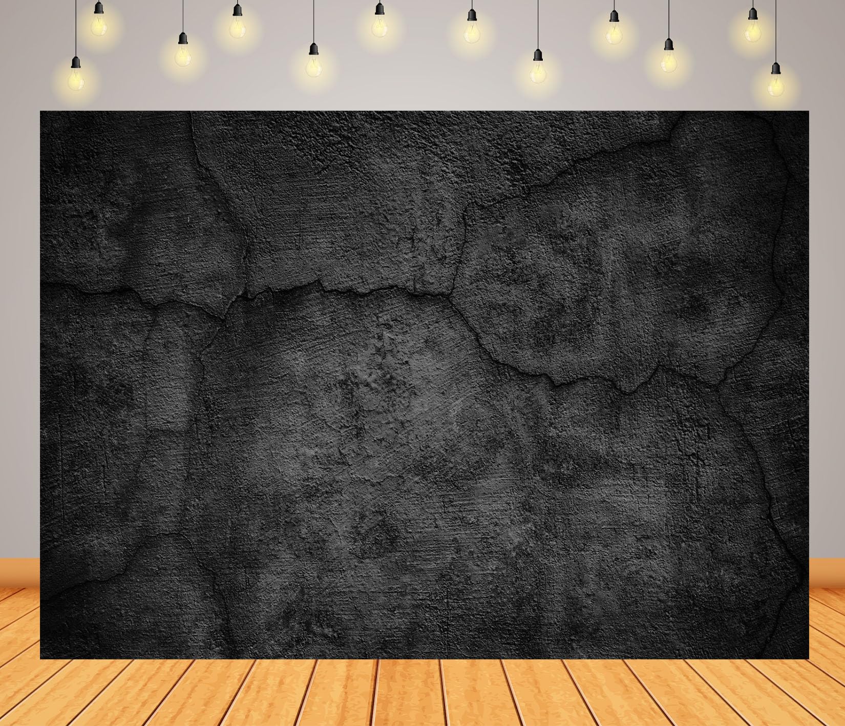 10x8FT (3x2.5m) Parete Pietra Scura Crepata Sfondo Fotografico