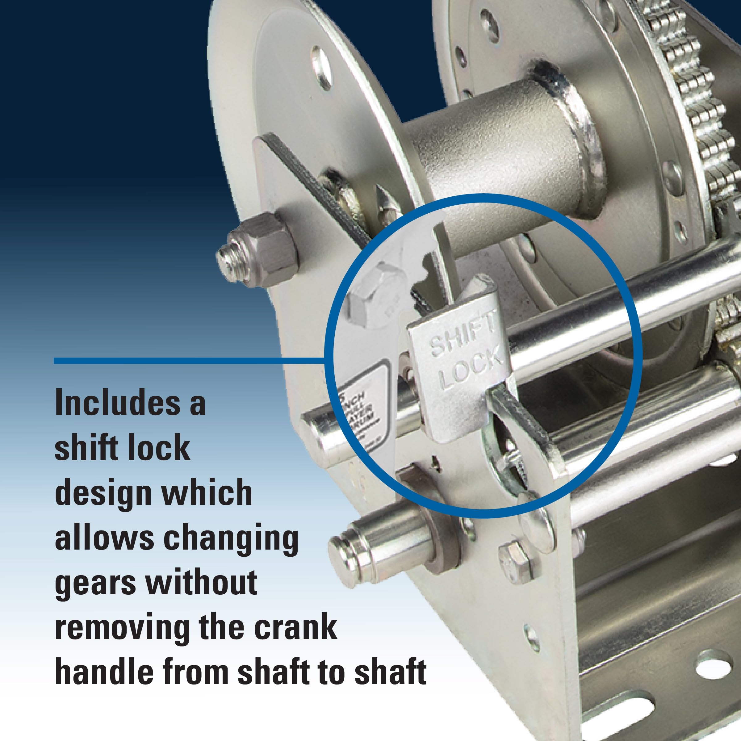 MASPRO　FUBCAW35 Fulton Trailer Winch Two-Speed 3200 lbs Capacity 20 ft Strap