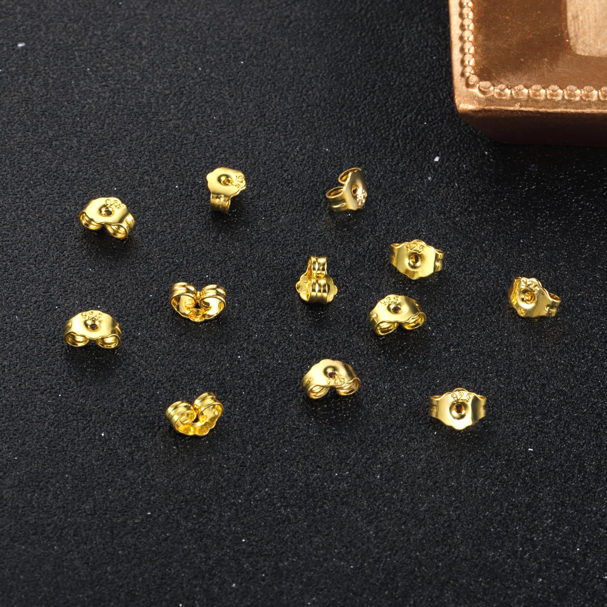 6Pairs Gold Earring Backs - Image 2