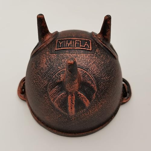 Miniatura 10 de Caldero de hierro fundido con tapa, quemador de incienso de 4.9 pulgadas, perfecto para incienso, mancha, salvia, soporte para altar ritual (negro)