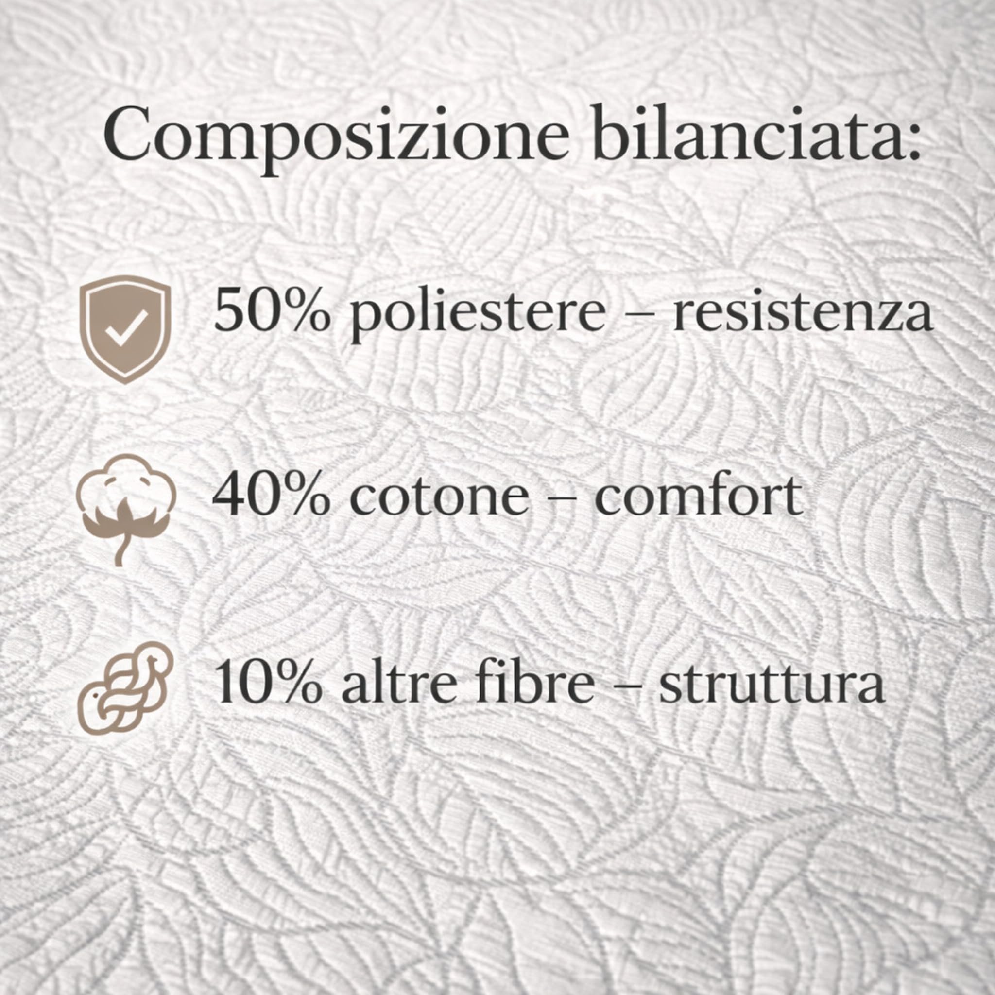 Zambaiti Copriletto Matrimoniale 260x270 cm Frond Matelassè Jacquard Made in Italy – Copriletto Estivo Leggero Non Trapuntato – Tessuto in Rilievo Cotone Poliestere (Grigio)