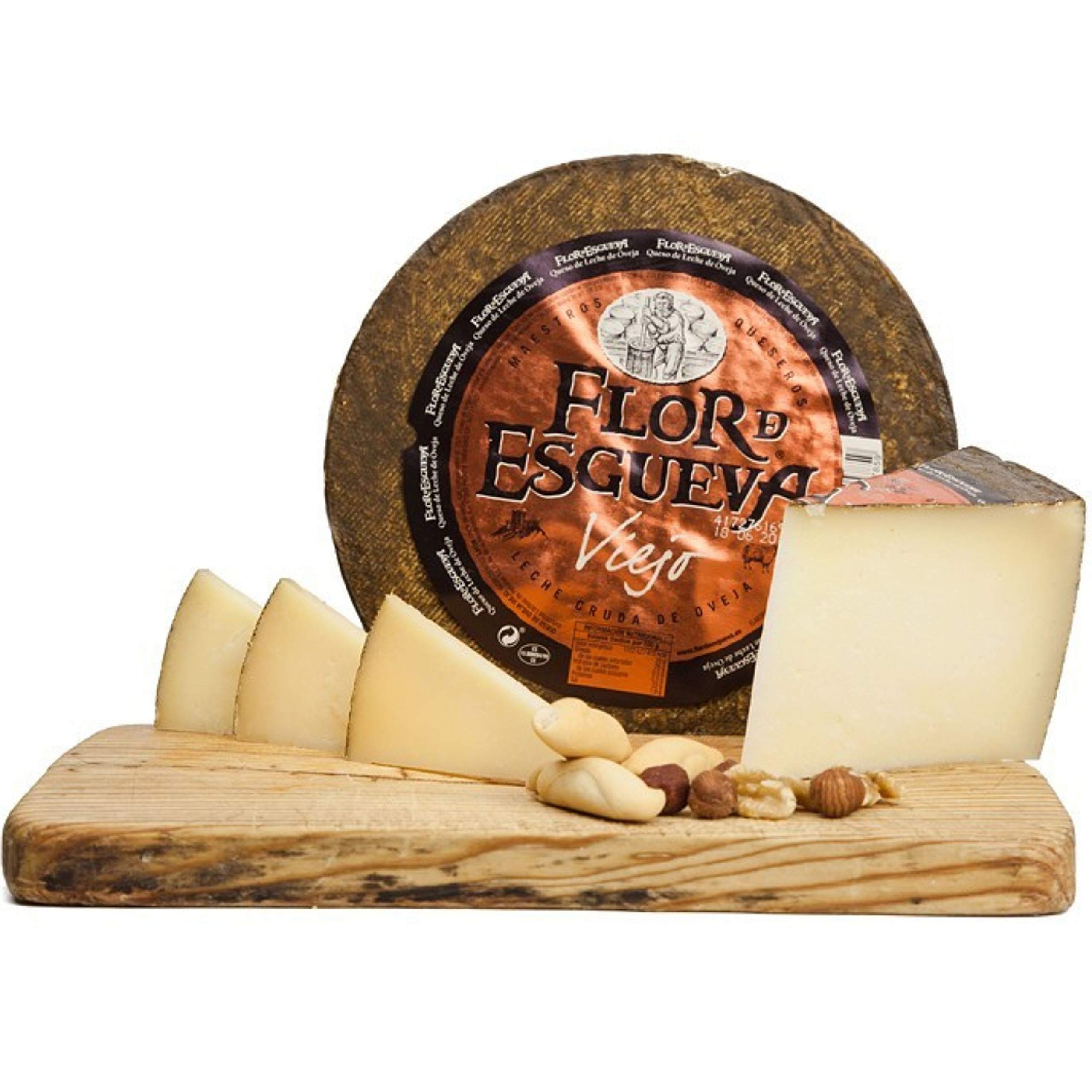 Flor de Esgueva Viejo Queso Completo Peso Aproximado 3,35 Kilogramos - Incluye Membrillo Artesano - Queso Viejo - Elaborado exclusivamente con leche cruda o pasteurizada