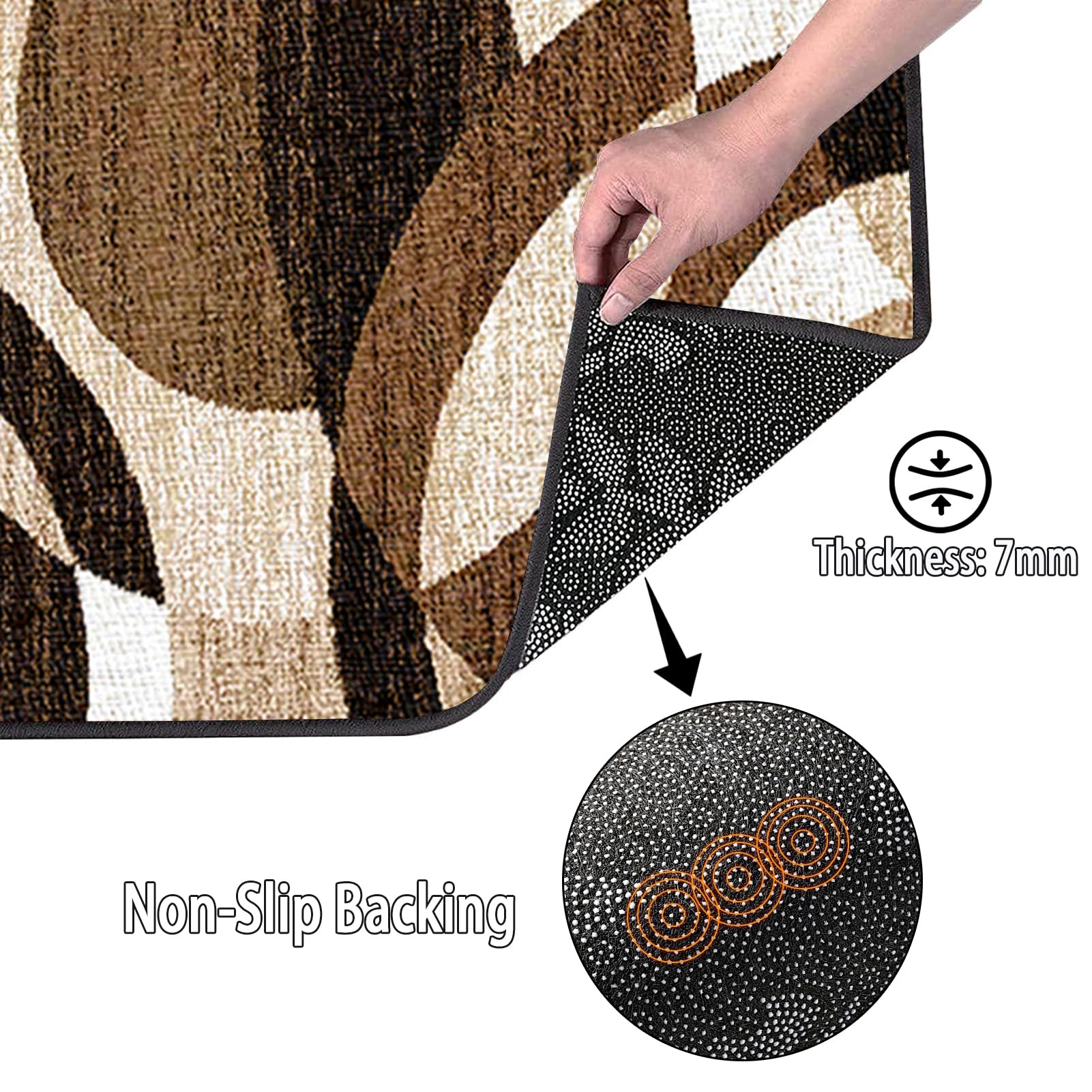 Läufer Lang Flur rutschfest Teppich Küche 120 x 450 cm Waschbar Kurzflor Küchenläufer Schlafzimmer Bettvorleger für Flur Waschküche Eingang Wohnzimmer schmutzfangmatte