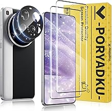 2 + 2 Pieces for Xiaomi 15 Ultra 5G Tempered Glass Screen Protector 2 Pieces Screen Protector Glass + Camera Protective Film 2 Pieces Fingerprint ID Support 9H Hardness HD Clear Screen Protector Glass