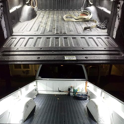 Miniatura 3 de Ampper Luz de roca LED blanca para pista de cama, kit de iluminación de cama de camioneta de 60 luces LED con fusible de interruptor para cama de