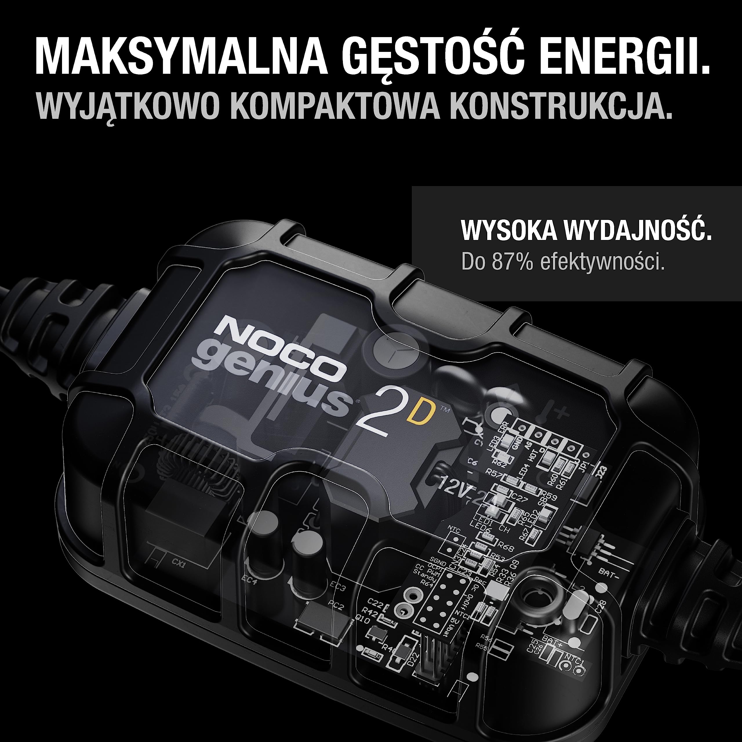 NOCO GENIUS2DEU ładowarka 2A do akumulatorów 12V konserwator odsiarczająca z kompensacją temperaturową
