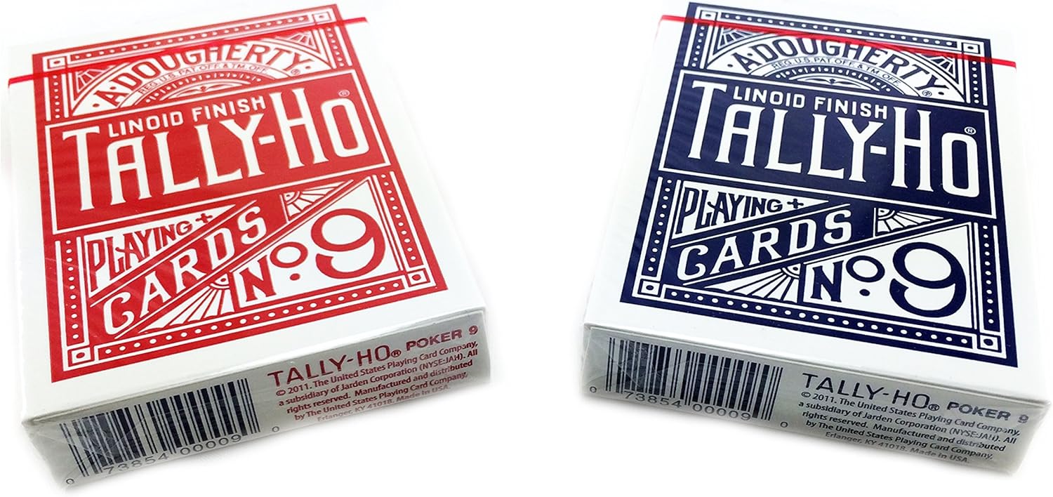 Tally-Ho Fan Back Design Playing Cards 12 Decks (6 Red, 6 Blue)
