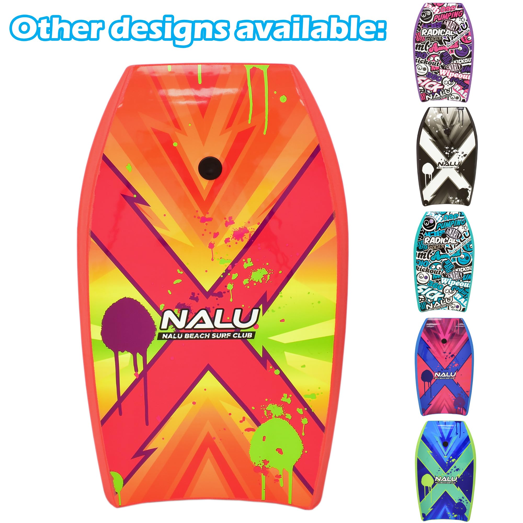 Nalu Bodyboard Cross Bodyboard en EPS avec laisse et bouchon Rouge 104,1 cm