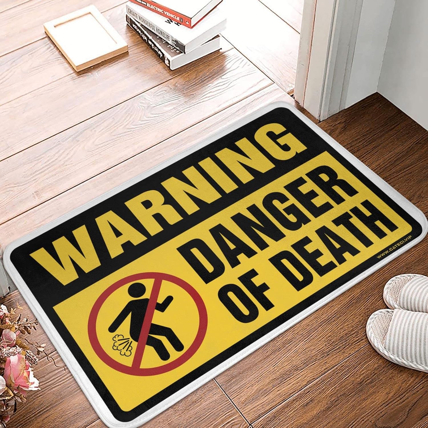 Fall Mats Outdoor Warning Danger of Death Mat Door Mat Funny Outdoor Door Mats for Outside Entry(50X80CM)